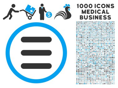 Menü simgesini 1000 ile tıbbi iş sembollerin