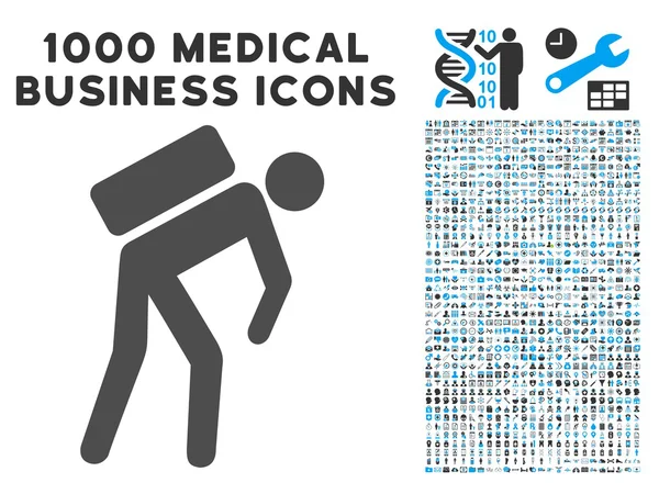 Курьерская икона с 1000 символами медицинского бизнеса — стоковый вектор