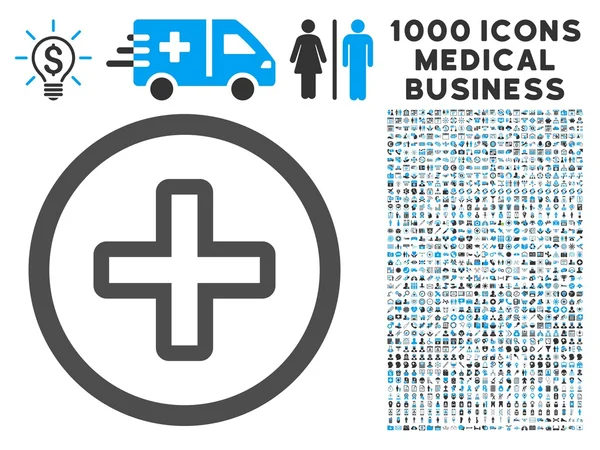Erstellen Sie ein Symbol mit 1000 medizinischen Business-Piktogrammen — Stockvektor