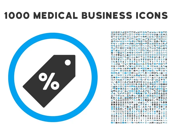 Το εικονίδιο ετικέτα με 1000 με έκπτωση ιατρική επιχειρήσεων σύμβολα — Διανυσματικό Αρχείο