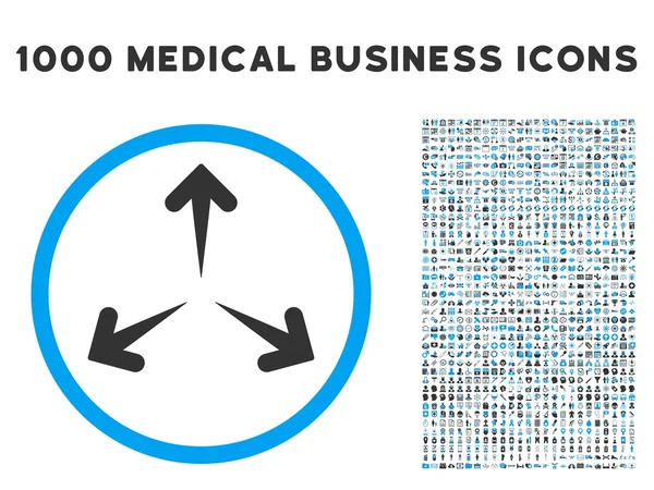 Иконка "Стрелы" с 1000 символами медицинского бизнеса — стоковый вектор