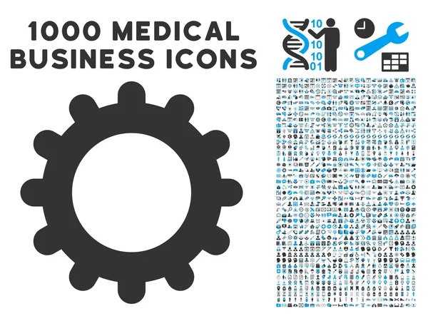 Икона передач с 1000 символами медицинского бизнеса — стоковый вектор