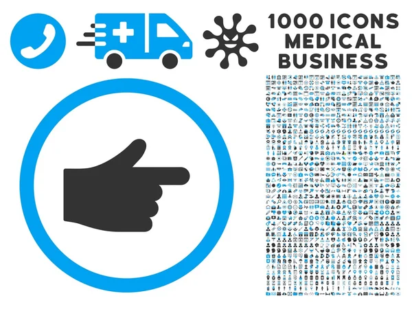 Index mutató ikon 1000 orvosi Business szimbólumok — Stock Vector
