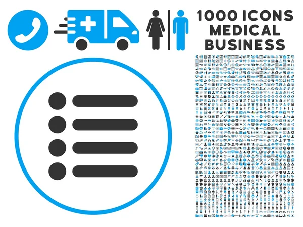 1000 항목 아이콘 의료 비즈니스 기호 — 스톡 벡터