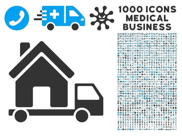 Mobil ház ikon 1000 orvosi Business szimbólumok — Stock Vector
