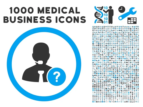 Онлайн-икона поддержки с 1000 медицинских пиктограмм — стоковый вектор
