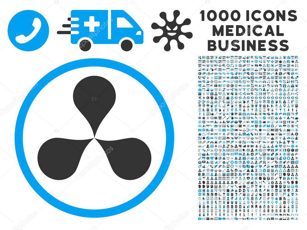 Map Pointers Icon with 1000 Medical Business Pictograms