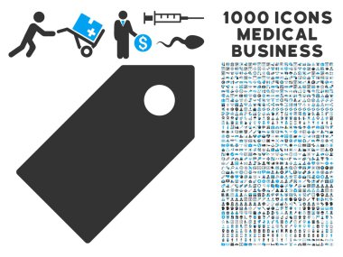Tag simgesini 1000 ile tıbbi iş sembollerin