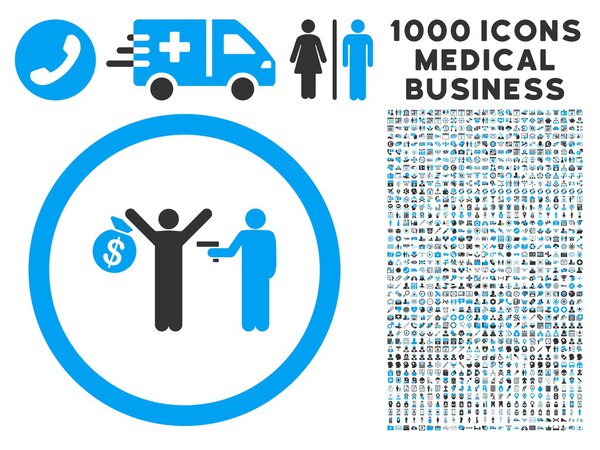 Икона ограбления с 1000 медицинских пиктограмм
