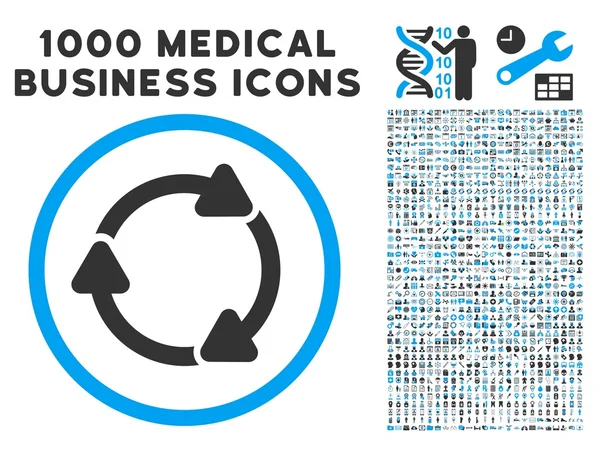 Вращение иконы CW с 1000 медицинских пиктограмм — стоковый вектор