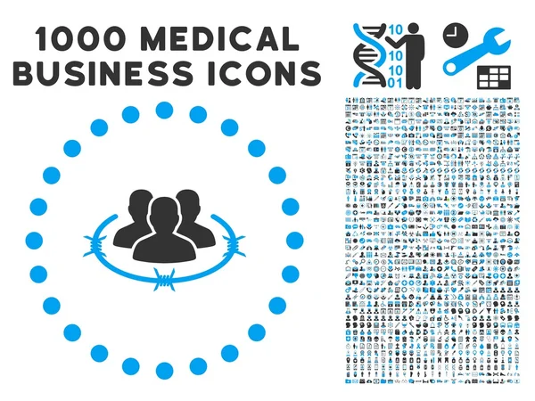 Икона строгого управления с 1000 символами медицинского бизнеса — стоковый вектор