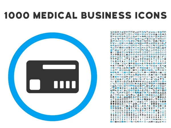 Билетная икона с 1000 символами медицинского бизнеса — стоковый вектор