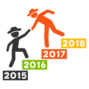 Beyefendi yıllık yardım düz vektör simgesi