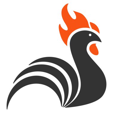 Horoz düz vektör simgesi