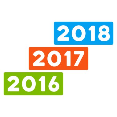 Yıllar merdiven düz vektör simgesi