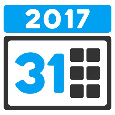 2017 ay düz vektör simgesi