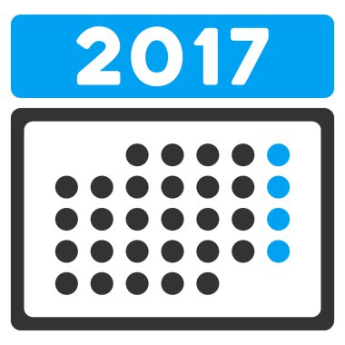 Düz vektör simge 2017 ay takvimi