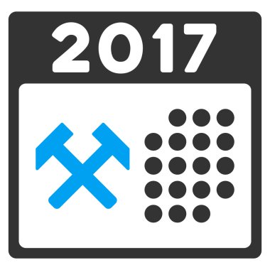 2017 işgünü vektör simge düz