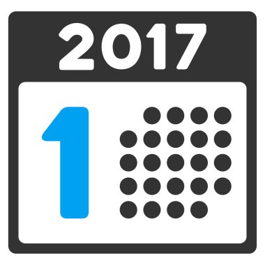 İlk 2017 gün düz vektör simgesi