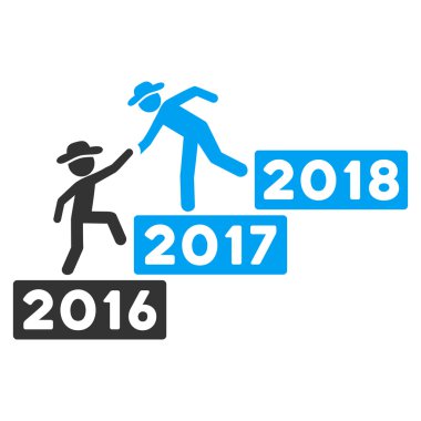 Yıllık beyefendi yardım düz vektör simgesi