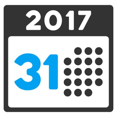 Son 2017 ay gün düz vektör simge