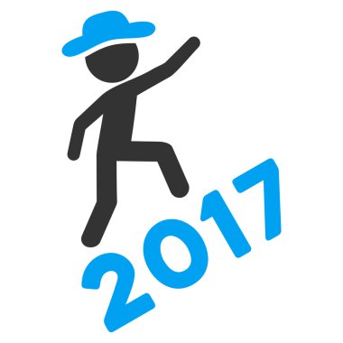2017 düz vektör simge tırmanma beyefendi