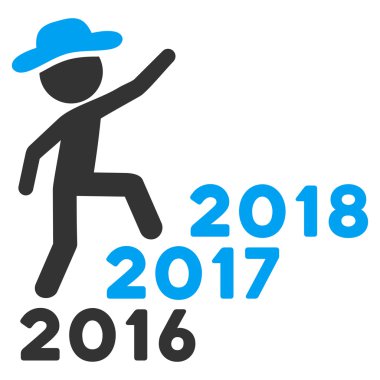 Beyefendi adımları yıl düz vektör simgesi