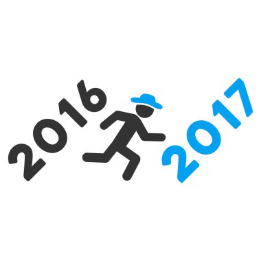2017 yıl düz vektör simgesine çalıştırmak