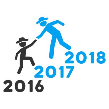 Yıl yardım adamlar düz vektör simgesi