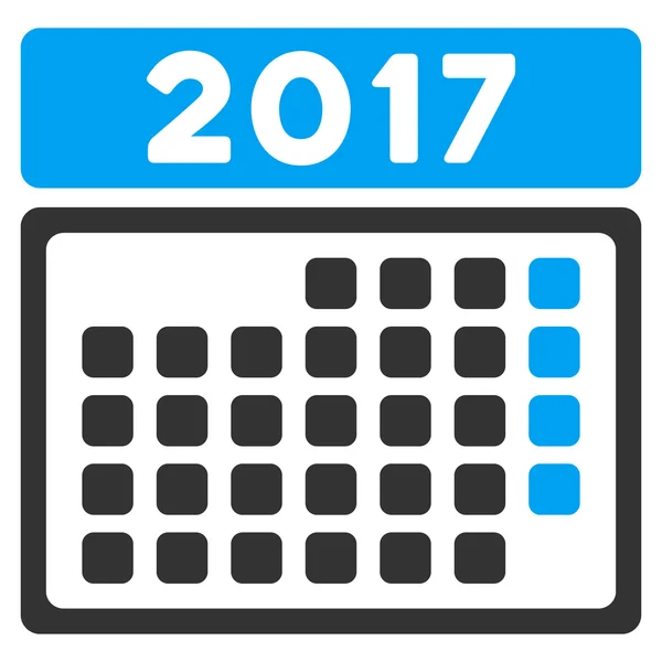 2017 Mese Calendario Icona vettoriale piatta — Vettoriale Stock