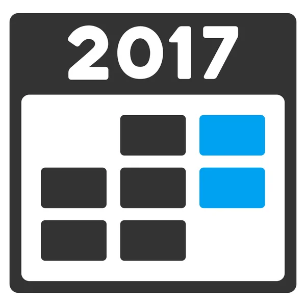 2017 Mese Calendario Icona vettoriale piatta — Vettoriale Stock