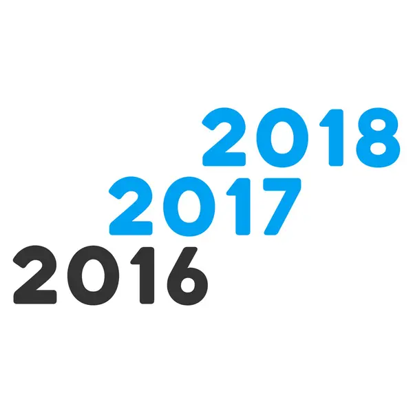 З 2016 по 2018 рік Плоска векторна іконка — стоковий вектор