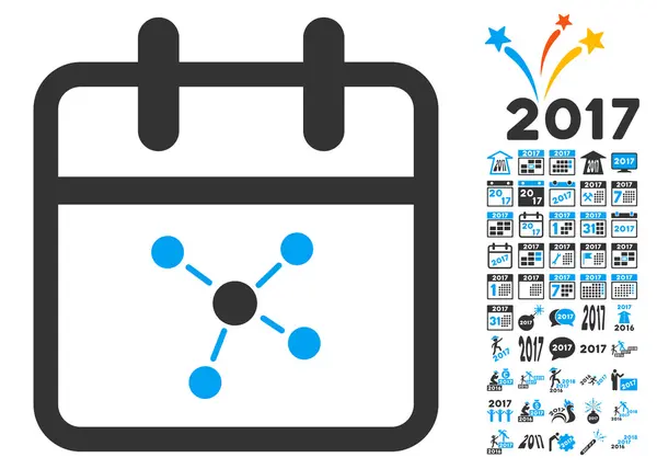 Схема День плоской иконы с 2017 года бонус — стоковый вектор