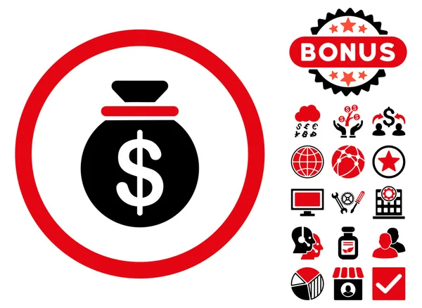 Icono de Vector Plano de Capital con Bonus — Vector de stock