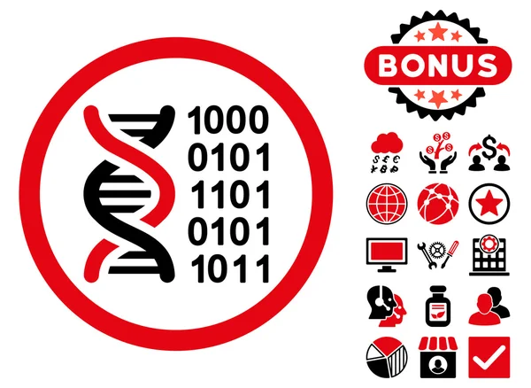 Code génétique Icône vectorielle plate avec bonus — Image vectorielle