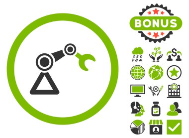 Bonus ile yapay manipülatör düz vektör simgesi
