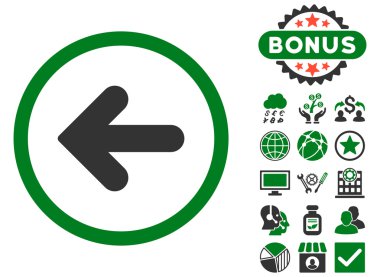 Bonus ile düz vektör simge sol ok