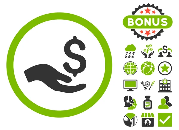 Donatie platte Vector Icon met Bonus — Stockvector