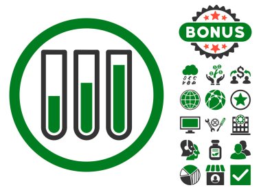 Bonus ile kan testi tüpler düz vektör simgesi