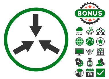 Oklar düz vektör simge Bonus ile çarpıştı