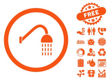 Bonus ile duş düz vektör simgesi