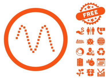 Bonus ile sinusoid düz vektör simgesi