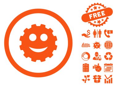 COG düz vektör simge Bonus ile gülümse