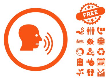 Bonus ile konuşma düz vektör simgesi