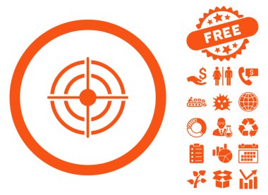 Bonus ile hedef amaç düz vektör simgesi