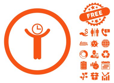 Zaman Yöneticisi düz vektör simge Bonus ile