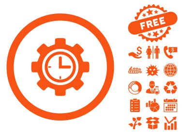 Bonus ile zaman kurulum düz vektör simgesi