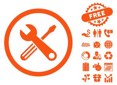 Araçlar düz vektör simgesi Bonus ile