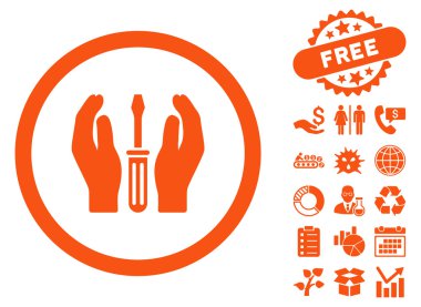 Eller düz vektör simge Bonus ile ayarlama