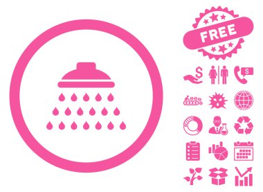 Bonus ile duş düz vektör simgesi